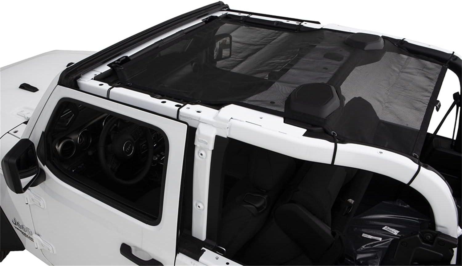 imageRAMPAGE PRODUCTS California Brief Soft Top for Jeep Wrangler JL  Black Mesh  91817  Fits 20182025 Jeep Wrangler JL 2Door
