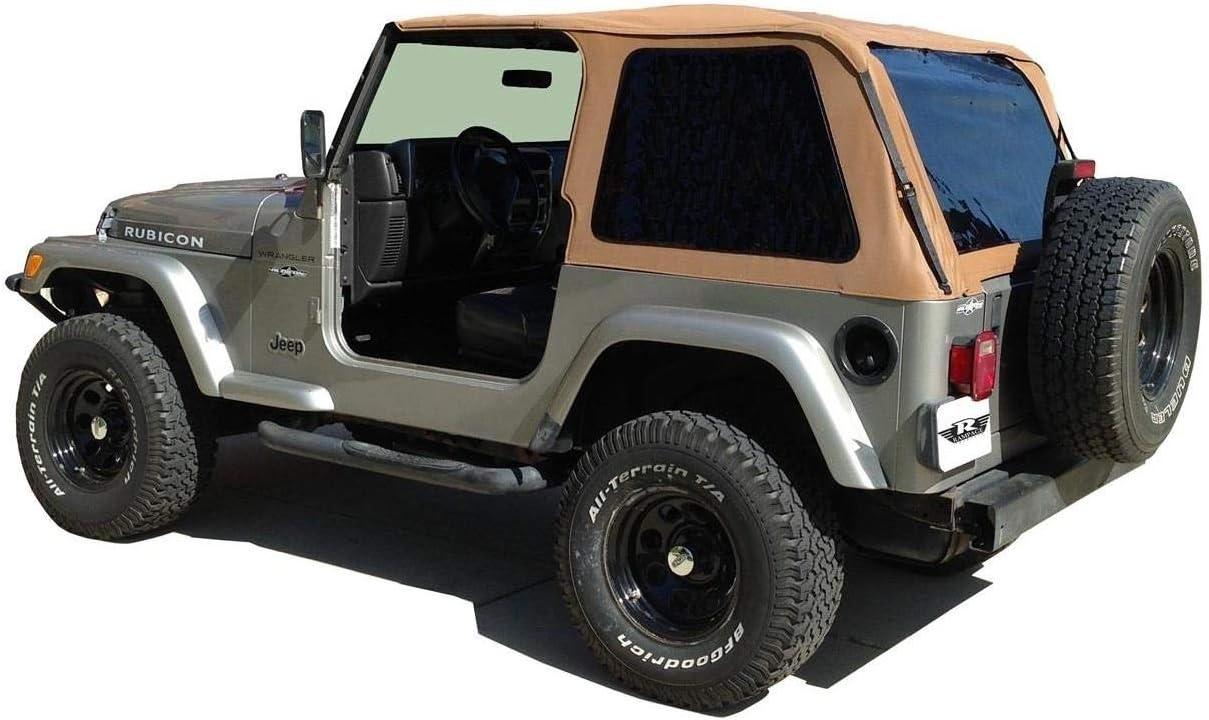 imageRAMPAGE PRODUCTS Complete Soft Top for Jeep Wrangler TJ  Tinted Windows Includes Frame ampamp Hardware Vinyl Spice Denim  68817  Fits 19972006 Jeep Wrangler TJ with Full Steel DoorsSoft Top