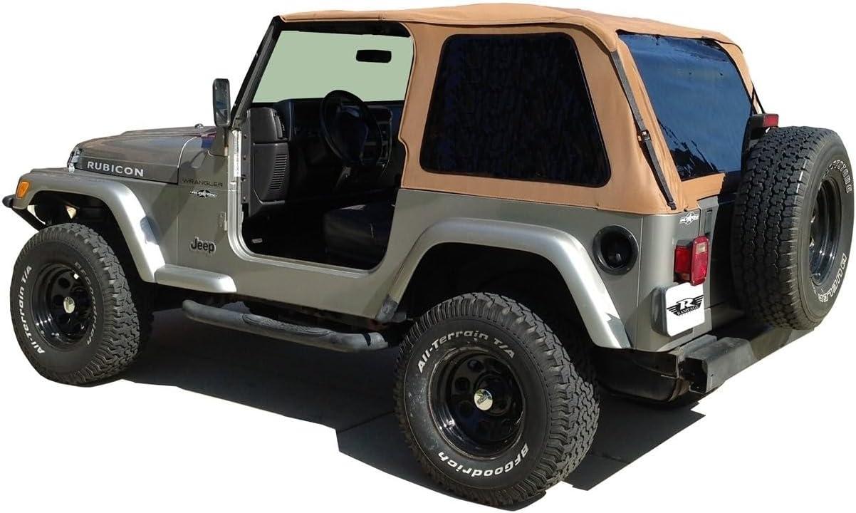 imageRAMPAGE PRODUCTS Complete Soft Top for Jeep Wrangler TJ  Tinted Windows Includes Frame ampamp Hardware Vinyl Spice Denim  68817  Fits 19972006 Jeep Wrangler TJ with Full Steel DoorsSoft Top