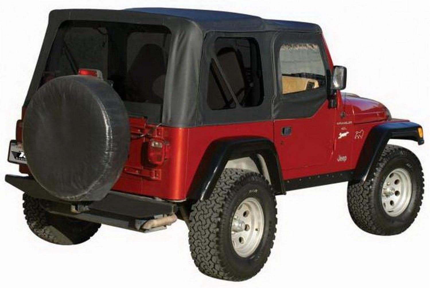 imageRAMPAGE PRODUCTS Complete Soft Top for Jeep Wrangler TJ  Tinted Windows Includes Frame ampamp Hardware Vinyl Spice Denim  68817  Fits 19972006 Jeep Wrangler TJ with Full Steel DoorsSoft Top