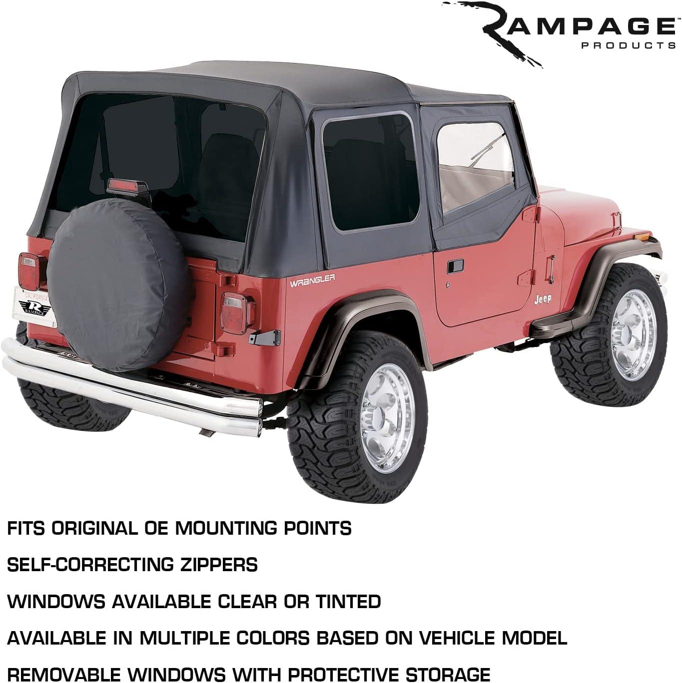 imageRAMPAGE PRODUCTS Factory Replacement Soft Top for Jeep Wrangler TJ  Tinted Windows and Door Skins Vinyl Khaki Diamond  99536  Fits 19972006 Jeep Wrangler TJ