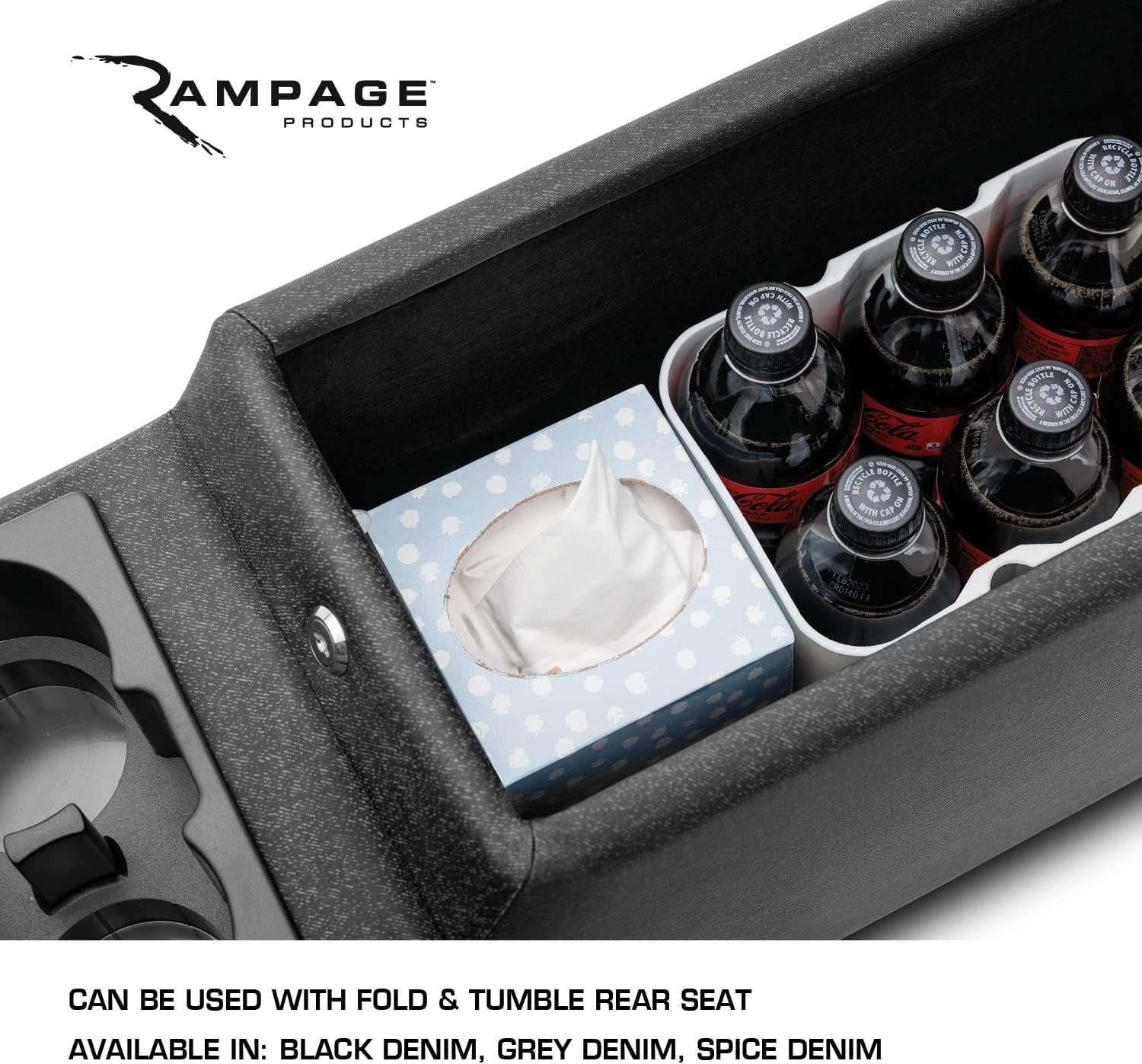 imageRAMPAGE PRODUCTS Locking Center Console for Jeep CJ  Black Denim  31515  Fits 19761983 Jeep CJ5  19761986 Jeep CJ7  19871995 Wrangler YJBlack Denim