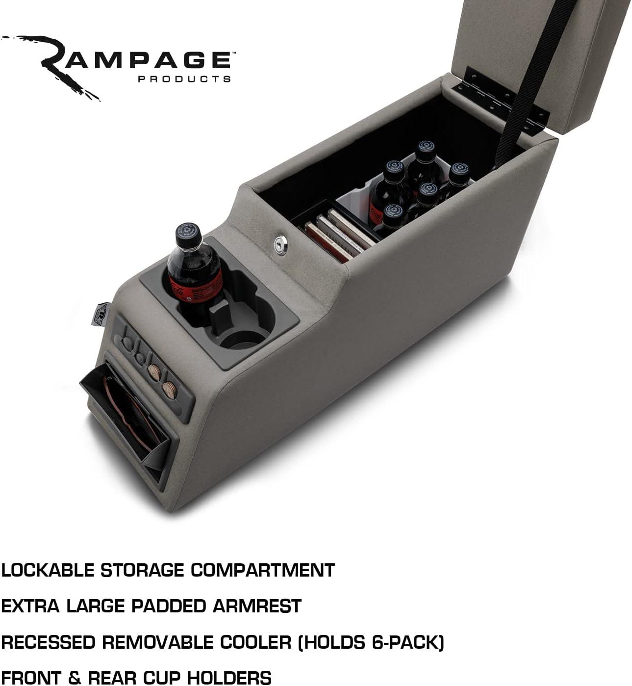 imageRAMPAGE PRODUCTS Locking Center Console for Jeep CJ  Black Denim  31515  Fits 19761983 Jeep CJ5  19761986 Jeep CJ7  19871995 Wrangler YJDenim Gray