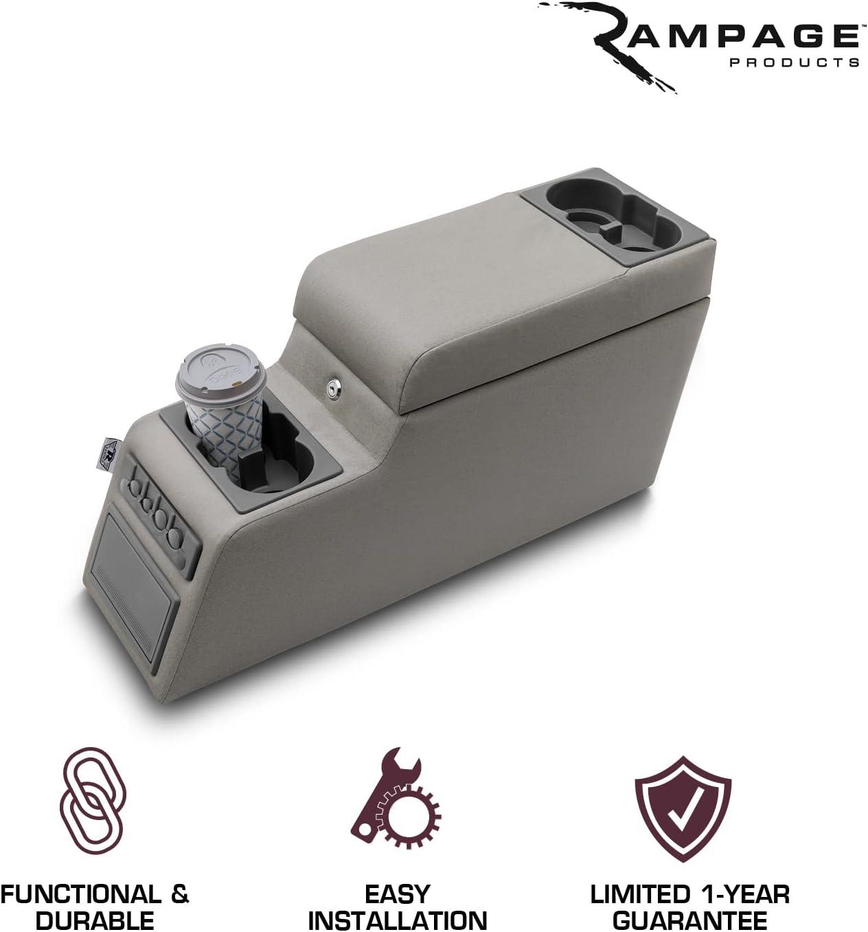 imageRAMPAGE PRODUCTS Locking Center Console for Jeep CJ  Black Denim  31515  Fits 19761983 Jeep CJ5  19761986 Jeep CJ7  19871995 Wrangler YJDenim Gray