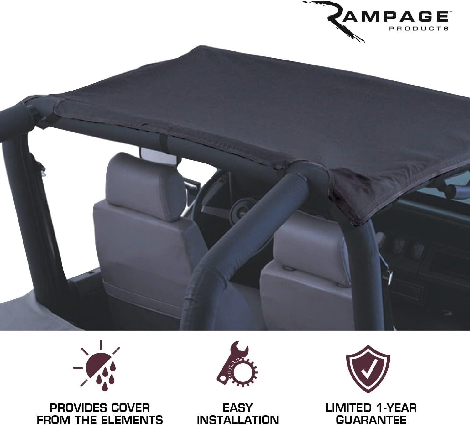 imageRAMPAGE PRODUCTS Rampage California Brief Soft Top  Vinyl Black  90701 Fits 1976  1986 Jeep CJ7