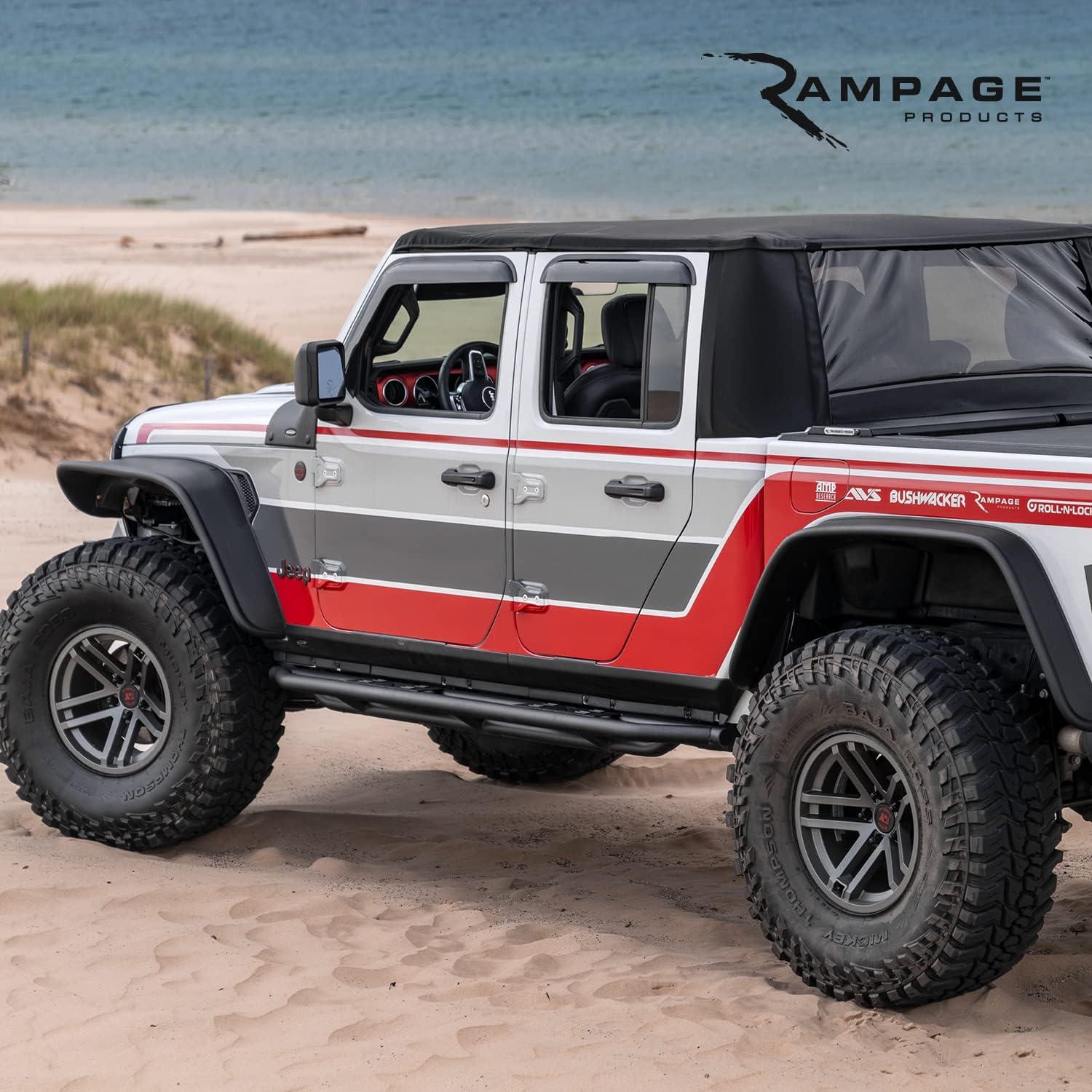imageRAMPAGE PRODUCTS Rampage California Brief Soft Top  Vinyl Black Diamond Color  93335  Fits 1997  2006 Jeep Wrangler TJ