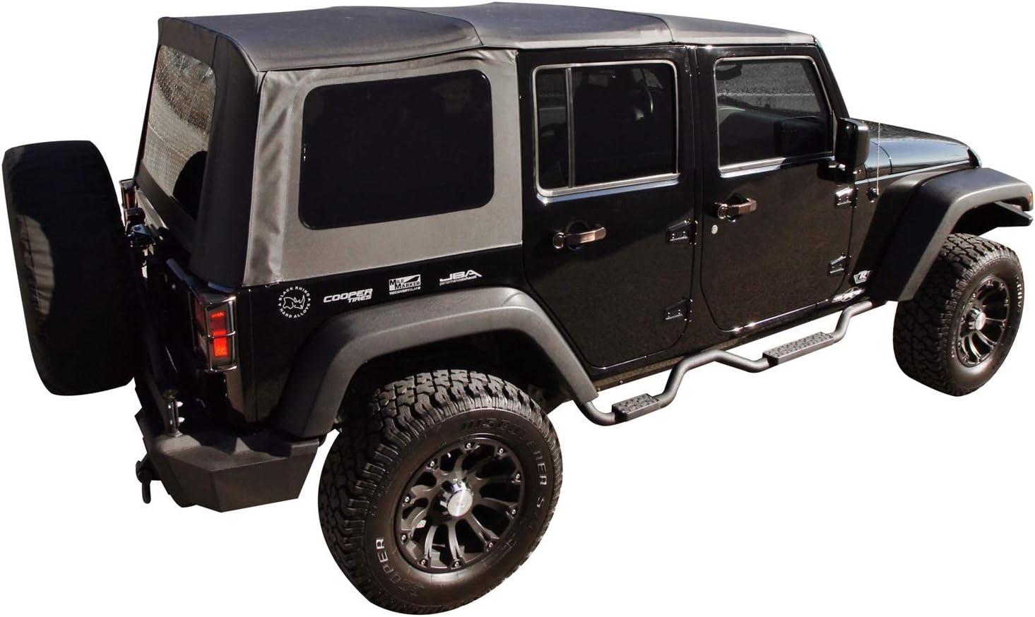 imageRAMPAGE PRODUCTS Rampage Factory Replacement Soft Top  Sail Cloth Black Diamond Color with Tinted Windows  99835  Fits 2007  2010 Jeep Wrangler JK Unlimited 4Door