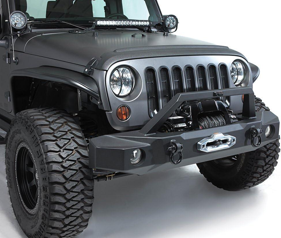 imageRAMPAGE PRODUCTS Rampage TrailGuard Front Bumper with Builtin Winch Plate  Steel Black  99510  Fits 20072018 Jeep Wrangler JK