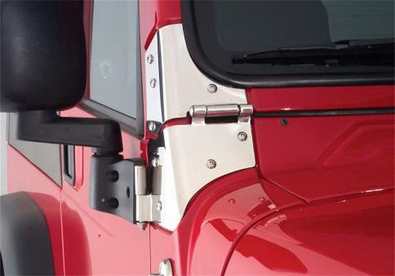imageRAMPAGE PRODUCTS Rampage Windshield Hinges  Pair Black  7603  Fits 1976  1995 Jeep CJ ampamp Wrangler