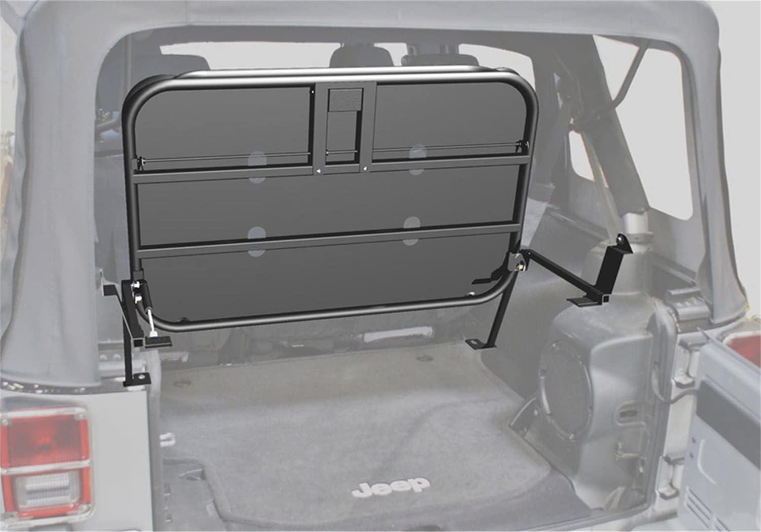 imageRAMPAGE PRODUCTS Rear FoldUp Storage Rack for Jeep Wrangler JK  Black Powdercoat Interior Mount FoldUp  86623  Fits 20072018 Jeep Wrangler JKJKU