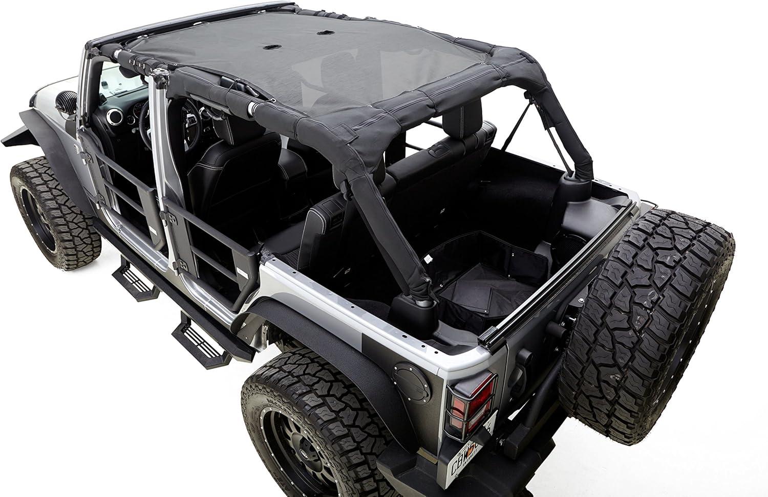 imageRAMPAGE PRODUCTS Shade Top Extended Brief for Jeep Wrangler JK  Black Mesh  90525  Fits 20072018 Jeep Wrangler JKU 4Door