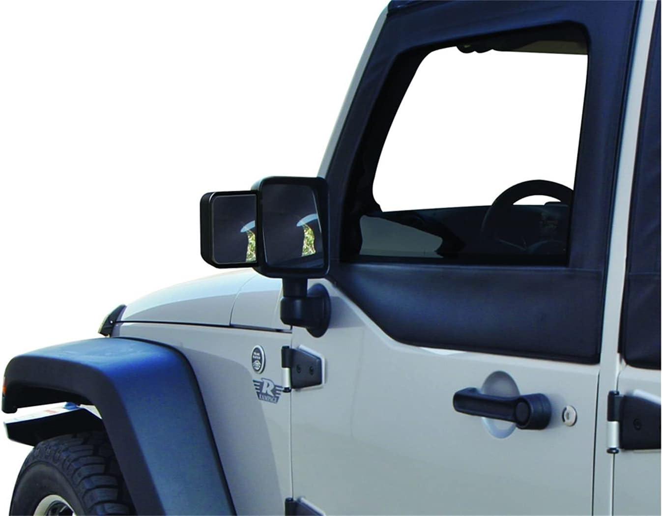 imageRAMPAGE PRODUCTS Towing Mirror Extensions for Jeep Wrangler JK  Black Pair  8605  Fits 20072018 Jeep Wrangler JK 2Door