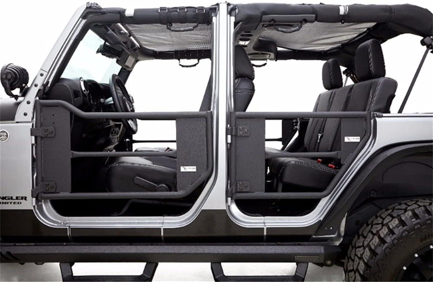 imageRAMPAGE PRODUCTS Trail Doors for Jeep Wrangler JK  4Piece Set Removable Mesh Net Steel Black  7684  Fits 20072018 Jeep Wrangler JKU 4Door2Door