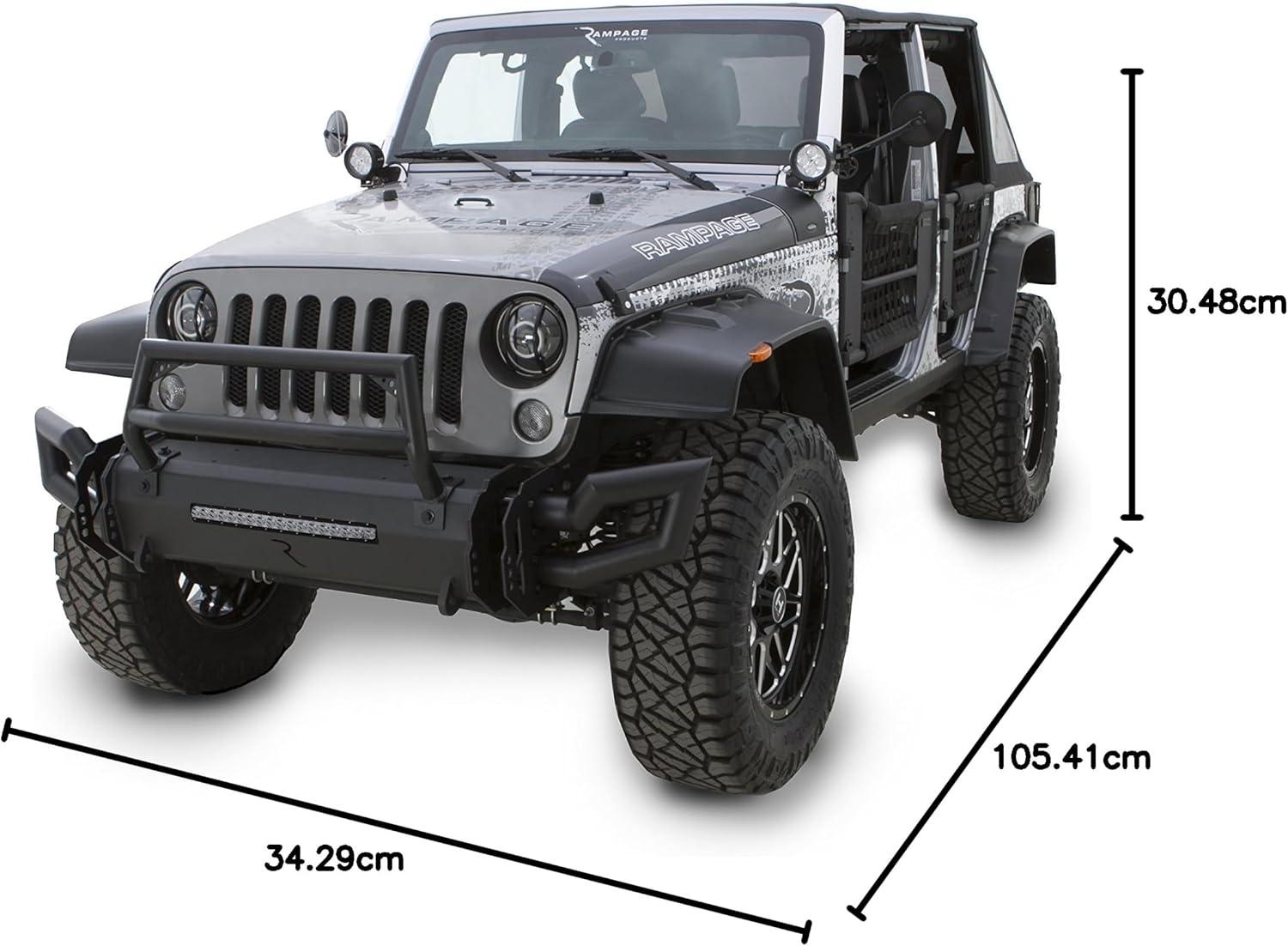 imageRampage Products 99509 BLACK Trail Ram Modular Front Bumper for 20072018 Jeep JK WranglerFront