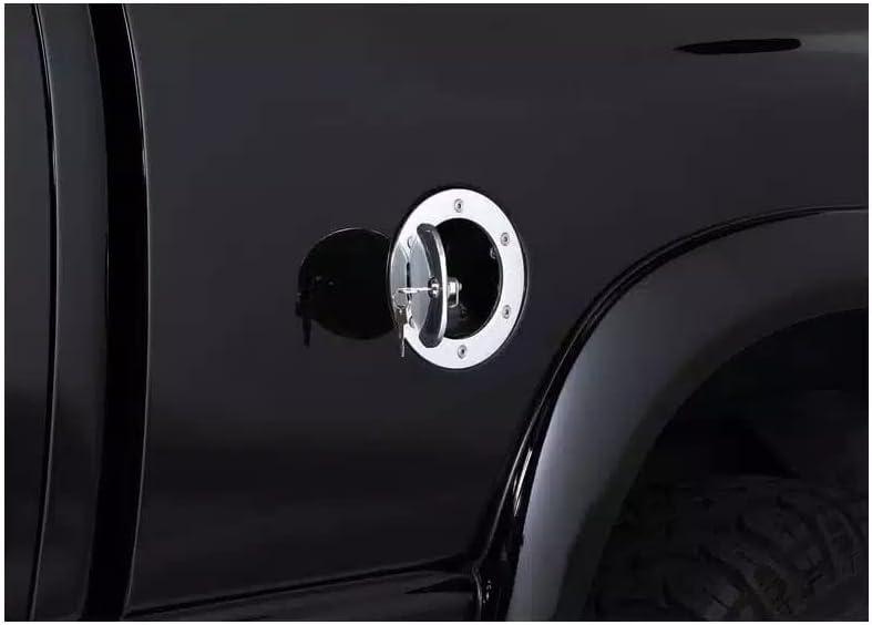 imageRampage Products Locking Fuel Door Cover for Jeep Wrangler JK  Billet Style Aluminum Polished  85001  Fits 20072018 Jeep Wrangler JKJKU