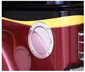 imageRampage Products Locking Fuel Door Cover for Jeep Wrangler JK  Billet Style Aluminum Polished  85001  Fits 20072018 Jeep Wrangler JKJKU