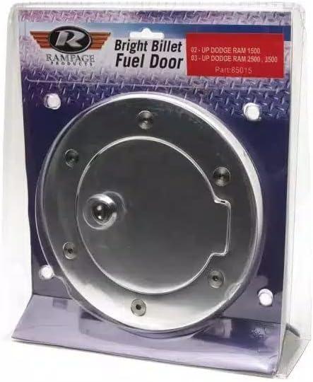 imageRampage Products Locking Fuel Door Cover for Jeep Wrangler JK  Billet Style Aluminum Polished  85001  Fits 20072018 Jeep Wrangler JKJKU