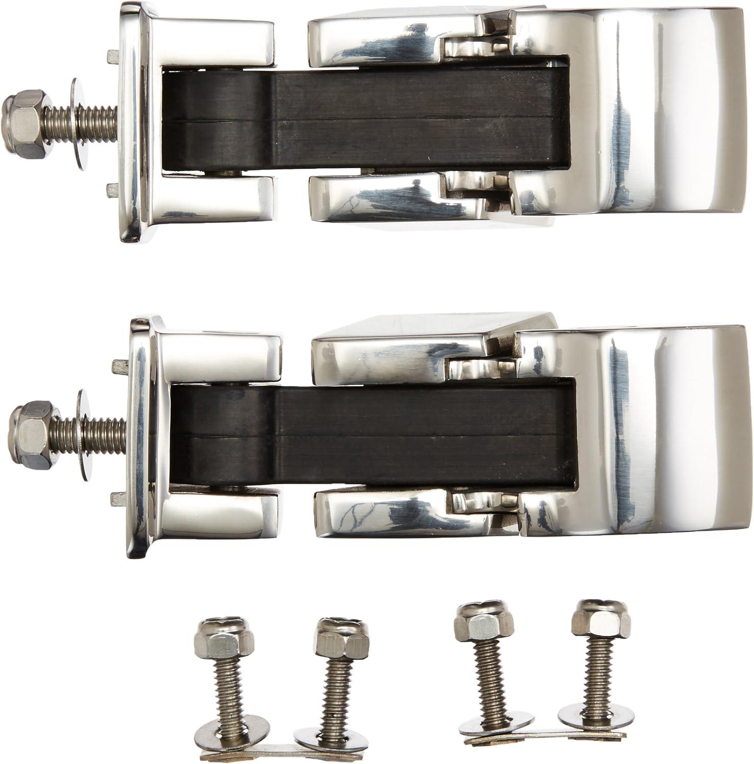 imageRampage Products Rock Runner Hood Catch Kit for Jeep Wrangler JK  Pair Stainless Steel Polished  74335  Fits 20072018 Jeep Wrangler JKJKU