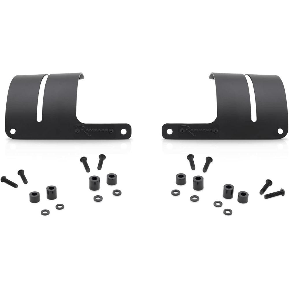 imageRAMPAGE PRODUCTS Cowl Light Bracket for Jeep Wrangler JL  Pair Steel Black  7690  Fits 20182025 Jeep Wrangler JL  20202025 Jeep Gladiator JT