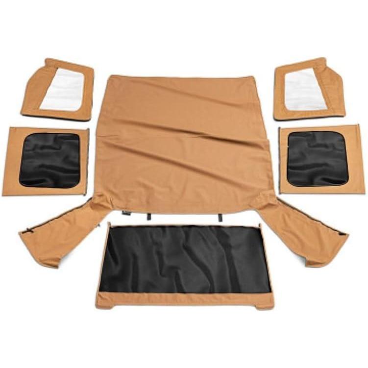 imageRAMPAGE PRODUCTS Factory Replacement Soft Top for Jeep Wrangler YJ  Clear Windows Door Skins Vinyl Spice Denim  99617  Fits 19881995 Jeep Wrangler YJSpice Denim