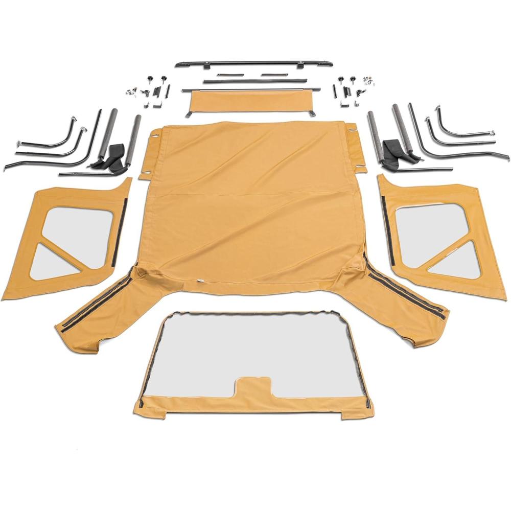 imageRAMPAGE PRODUCTS Rampage Complete Soft Top  Vinyl Spice Denim with Tinted Windows includes Frame ampamp Hardware  68517  Fits 1997  2006 Jeep Wrangler TJ with Soft Upper Doors