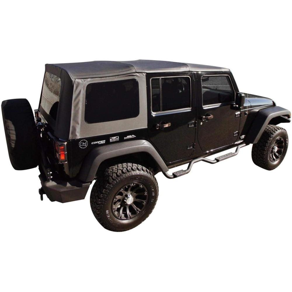imageRAMPAGE PRODUCTS Rampage Factory Replacement Soft Top  Sail Cloth Black Diamond Color with Tinted Windows  99835  Fits 2007  2010 Jeep Wrangler JK Unlimited 4Door