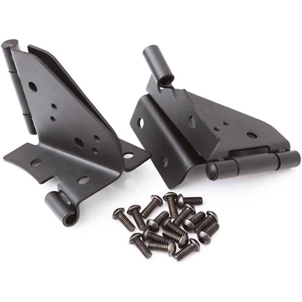 imageRAMPAGE PRODUCTS Rampage Windshield Hinges  Pair Black  7603  Fits 1976  1995 Jeep CJ ampamp Wrangler