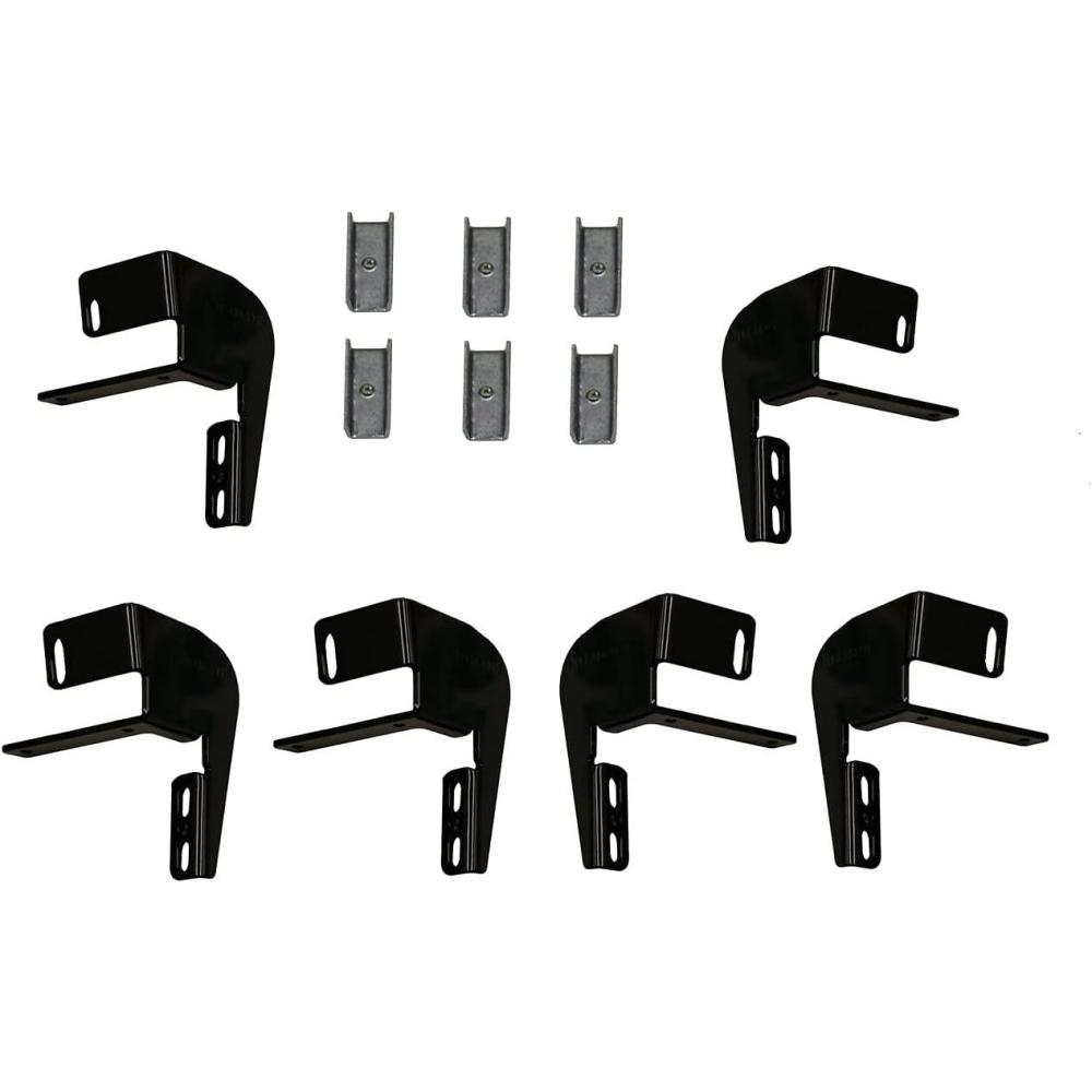 imageRampage Products Bracket Kit for Patriot and Xtremline Side Bars for Jeep Wrangler JK  Pair Reinforced Steel Black Powdercoat  14301  Fits 20072018 Jeep Wrangler JKU 4Door