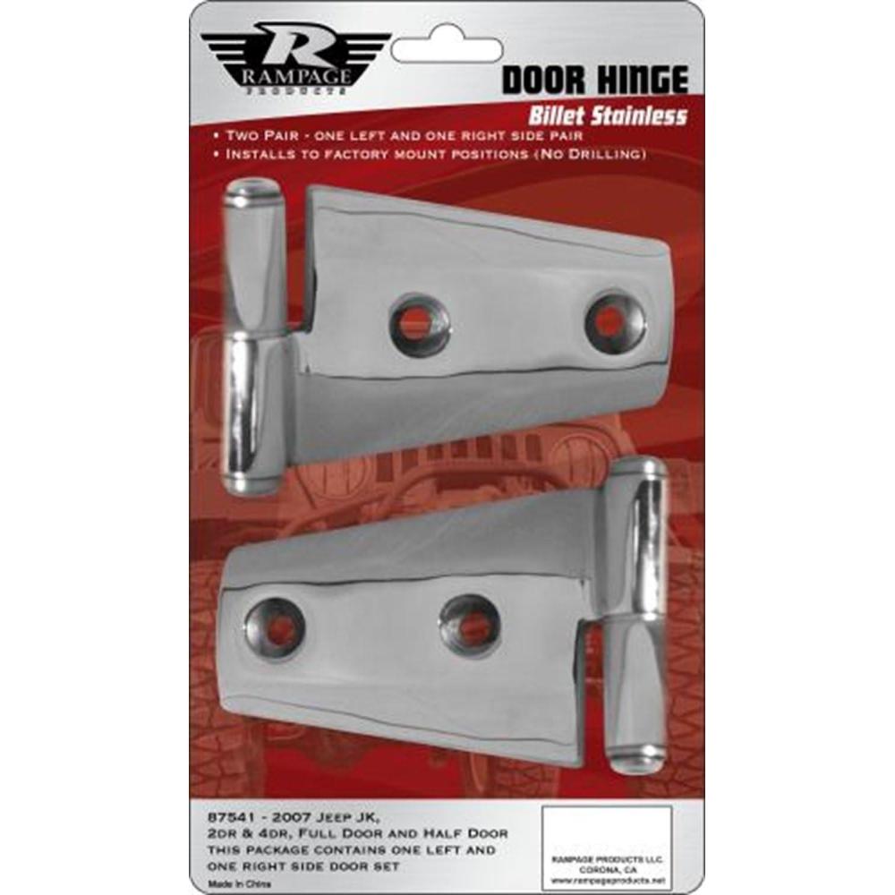 imageRampage Products Half Door Hinge Set for Jeep Wrangler TJ  4Piece Set Stainless Steel Polished  7441  Fits 19871995 Jeep Wrangler YJ  19972006 Jeep Wrangler TJ with Steel Half Doors