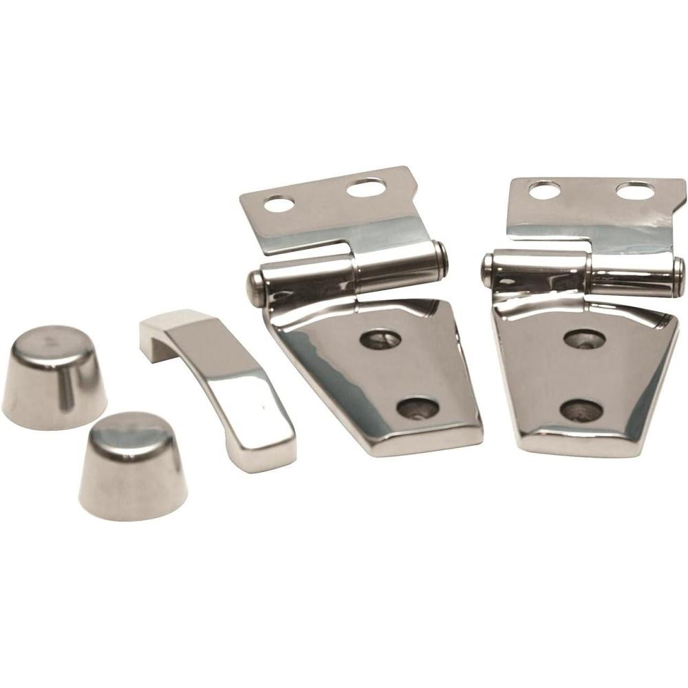 imageRampage Products Hood Kit for Jeep Wrangler JK  Polished Stainless Steel  87466  Fits 20072018 Jeep Wrangler JKJKU