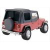 imageRAMPAGE PRODUCTS Rampage Complete Soft Top  Vinyl Grey Denim with Tinted Windows includes Frame ampamp Hardware  68211  Fits 1987  1995 Jeep Wrangler YJ with Soft Upper DoorsBlack Denim