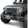 imageRAMPAGE PRODUCTS Rampage TrailGuard Front Bumper with Builtin Winch Plate  Steel Black  99510  Fits 20072018 Jeep Wrangler JK