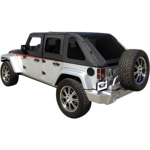 imageRAMPAGE PRODUCTS Frameless Trail Top for Jeep Wrangler JK  Tinted Windows Sail Cloth Black Diamond  109835  Fits 20072018 Jeep Wrangler JKU 4Door