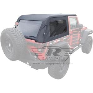 imageRAMPAGE PRODUCTS Frameless Trail Top for Jeep Wrangler JK  Tinted Windows Sail Cloth Black Diamond  109935  Fits 20072018 Jeep Wrangler JK 2Door