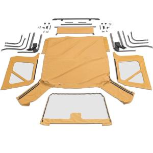 imageRAMPAGE PRODUCTS Rampage Complete Soft Top  Vinyl Spice Denim with Tinted Windows includes Frame ampamp Hardware  68517  Fits 1997  2006 Jeep Wrangler TJ with Soft Upper Doors