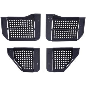 imageRAMPAGE PRODUCTS Trail Doors for Jeep Wrangler JL  4Piece Set Removable Mesh Net Steel Black  7685  Fits 20182025 Wrangler JLU  20202025 Gladiator JT 4Door