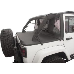 imageRAMPAGE PRODUCTS TrailView Soft Top for Jeep Wrangler JK  Tonneau Style Rear Cover Sail Cloth Black Diamond  990135  Fits 20072018 Jeep Wrangler JKU 4Door