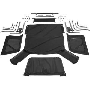 imageRampage Complete Soft Top  Vinyl Black Diamond Color with Tinted Windows includes Frame ampamp Hardware  68835  Fits 1997  2006 Jeep Wrangler TJ with Full Steel DoorsSoft Top