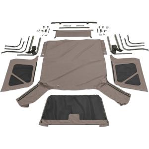 imageRampage Complete Soft Top  Vinyl Khaki Diamond Color with Tinted Windows includes Frame ampamp Hardware  68836  Fits 1997  2006 Jeep Wrangler TJ with Steel Doors
