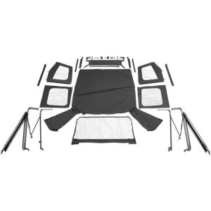 imageRAMPAGE PRODUCTS Rampage Complete Soft Top  Vinyl Black Denim includes Frame ampamp Hardware  68115  Fits 1987  1995 Jeep Wrangler YJ with Soft Upper DoorsBlack Denim