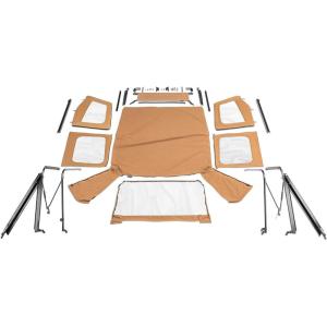 imageRAMPAGE PRODUCTS Rampage Complete Soft Top  Vinyl Black Denim includes Frame ampamp Hardware  68115  Fits 1987  1995 Jeep Wrangler YJ with Soft Upper DoorsSpice Denim