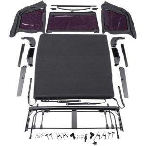 imageRAMPAGE PRODUCTS Rampage Complete Soft Top  Vinyl Black Denim includes Frame ampamp Hardware  68115  Fits 1987  1995 Jeep Wrangler YJ with Soft Upper DoorsGrey Denim