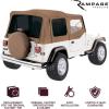 imageRAMPAGE PRODUCTS Rampage Factory Replacement Soft Top with Door Skins  Vinyl Black Denim with Tinted Windows  99415  Fits 1988  1995 Jeep Wrangler YJBlack Denim