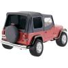imageRAMPAGE PRODUCTS Rampage Factory Replacement Soft Top with Door Skins  Vinyl Black Denim with Tinted Windows  99415  Fits 1988  1995 Jeep Wrangler YJBlack Diamond