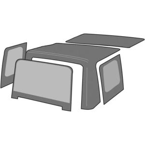 imageRAMPAGE PRODUCTS Rampage Factory Replacement Soft Top with Door Skins  Vinyl Black Denim with Tinted Windows  99415  Fits 1988  1995 Jeep Wrangler YJBlack Diamond