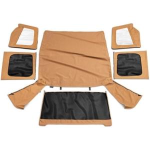 imageRAMPAGE PRODUCTS Rampage Factory Replacement Soft Top with Door Skins  Vinyl Black Denim with Tinted Windows  99415  Fits 1988  1995 Jeep Wrangler YJSpice Denim