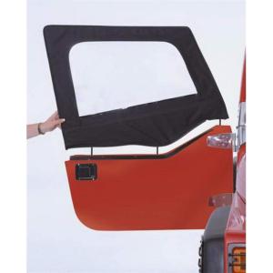 imageRAMPAGE PRODUCTS Factory Replacement Door Skins for Jeep Wrangler TJ  Clear Windows Vinyl Black Denim  89715  Fits 19972002 Jeep Wrangler TJ with Soft Upper DoorsBlack Denim